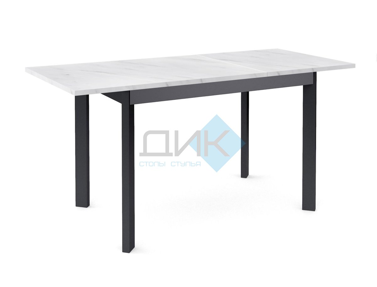 Стол Dikline L110 Мрамор белый (ЛДСП EGGER)/Опоры черный