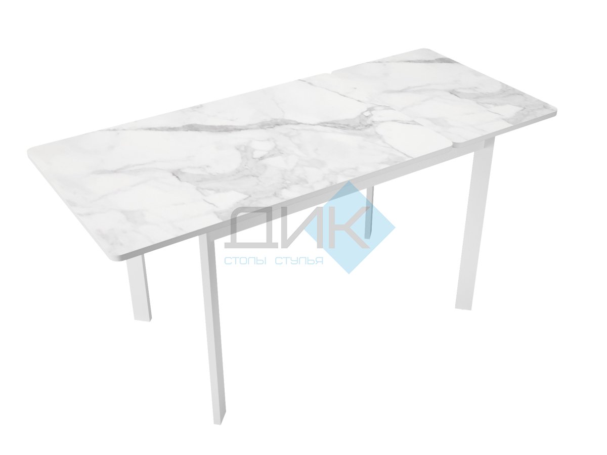 Стол DikLine LK110 Керамика Белый мрамор/подстолье белое/опоры белые