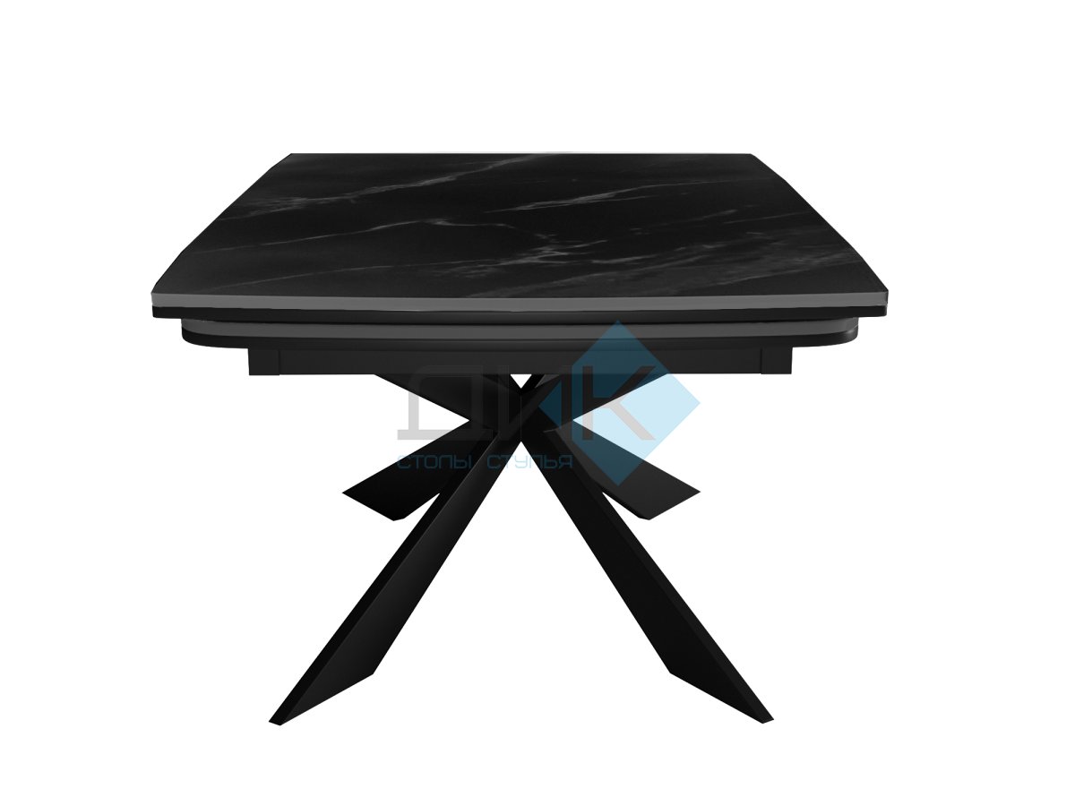 Стол DikLine KM160 керамика черный мрамор С45 матовая/опоры черные (2 уп.)