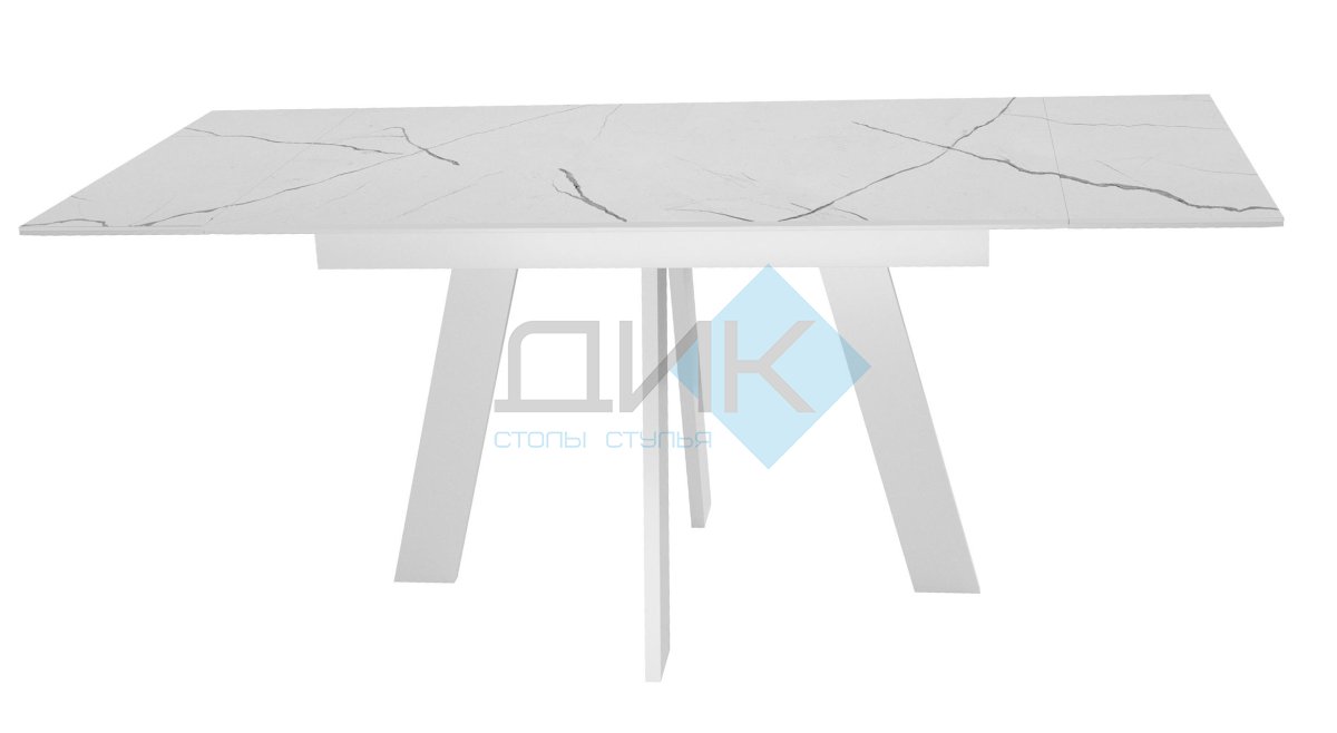 Стол DikLine SKM110 Керамика Белый мрамор/опоры белые
