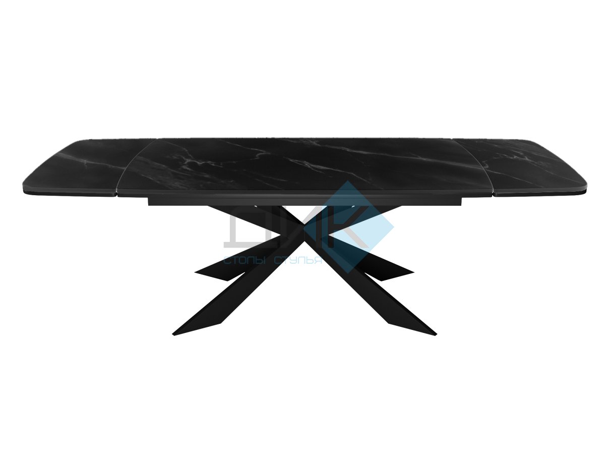 Стол DikLine KM160 керамика черный мрамор С45 матовая/опоры черные (2 уп.)
