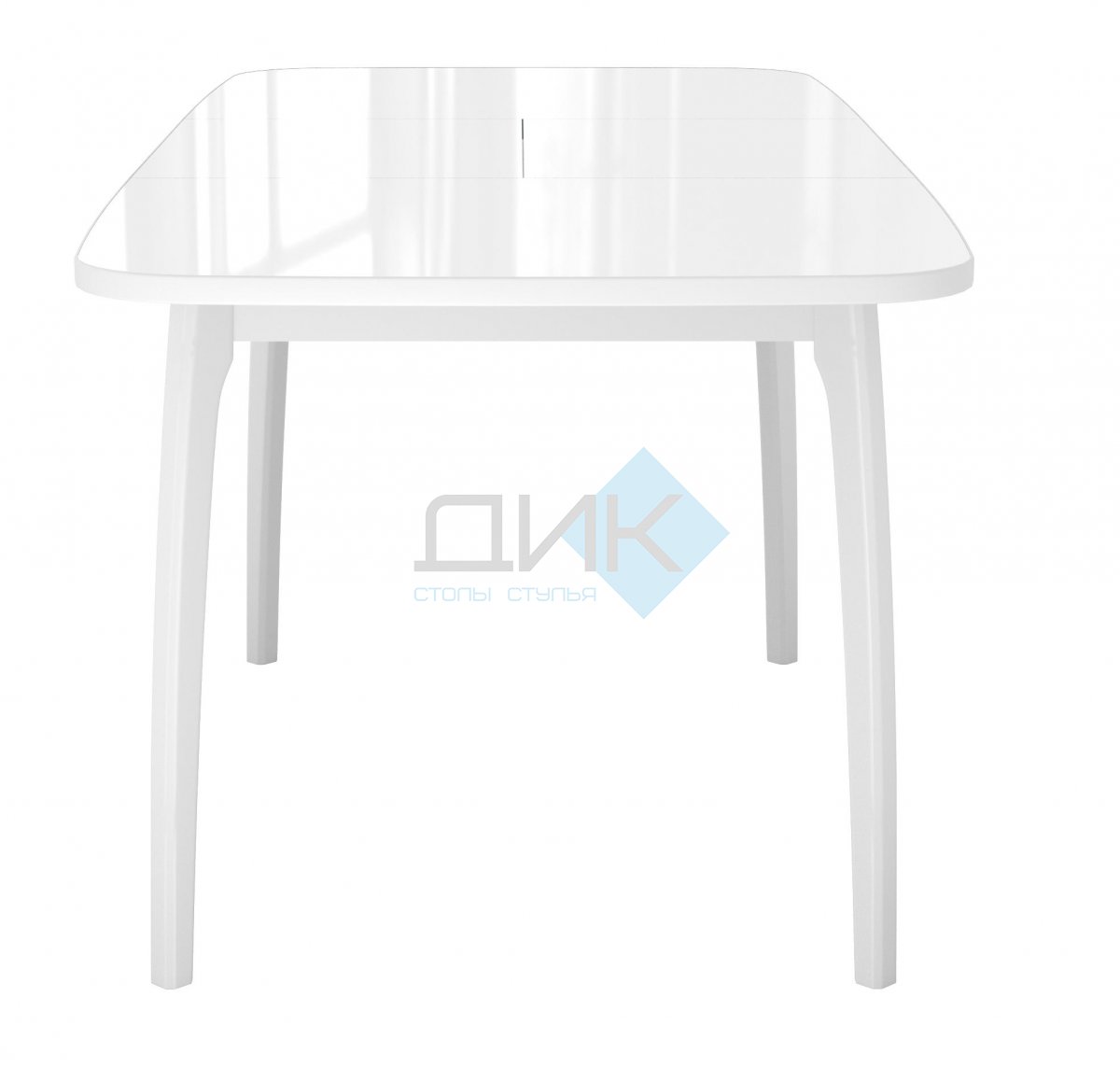 Стол обеденный дрезден белый стекло белое mebwill 101308