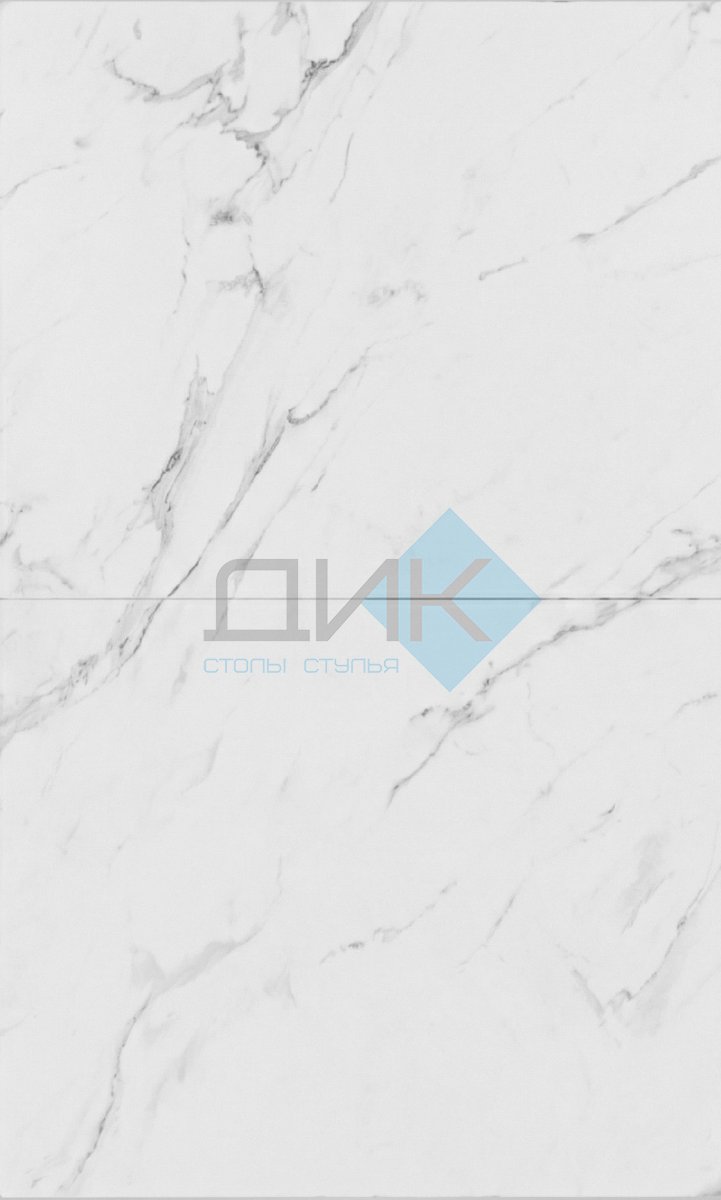 Стол DikLine DI100 Мрамор Кристал белый/опоры черные (2уп.)