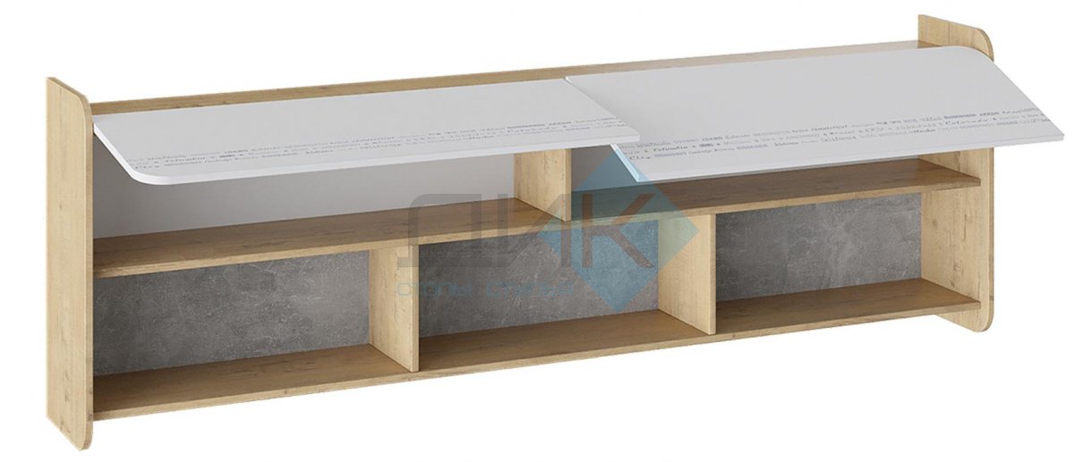 Мегаполис Шкаф навесной (бунратти белый с рисунком)