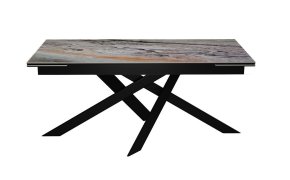 Стол DikLine EKX160, Керамика Venetian Brown Light глянец (К4), опоры черные (2 уп.)