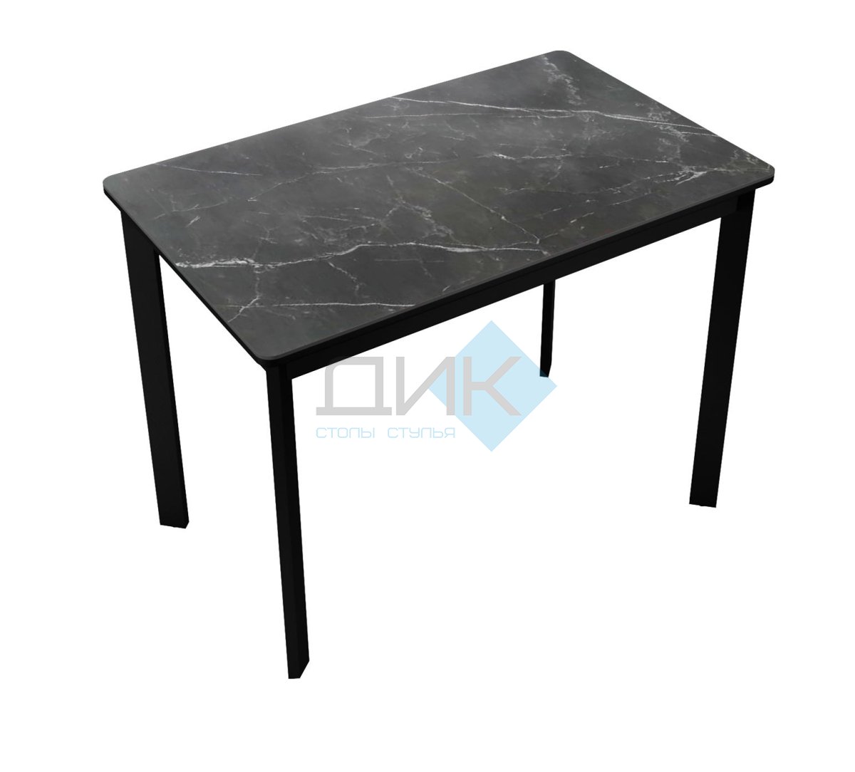 Стол DikLine LK90 Керамика Черный мрамор/подстолье черное/опоры черные