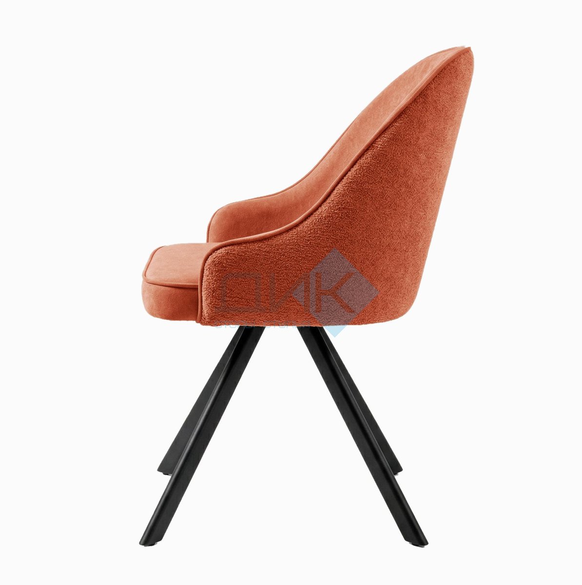 Стул DikLine 266M поворотный, P09/L05 терракотовый, ножки черные