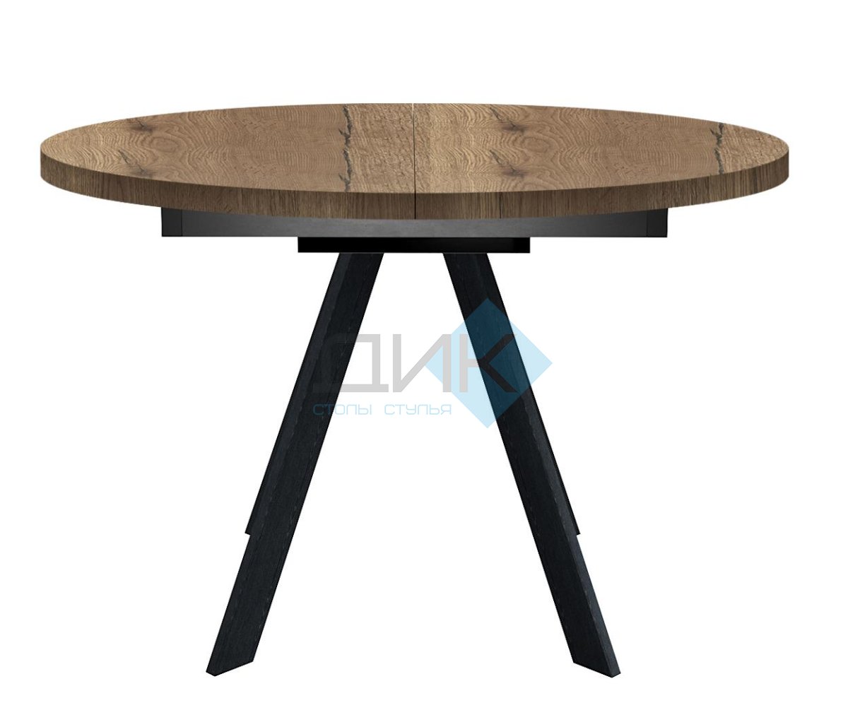 Стол DikLine RD100 Дуб Галифакс/опоры черные