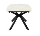 Стол DikLine BK140 Керамика глянец Ostra Bianco (мрамор глянец белый)/подстолье черное/опоры черные