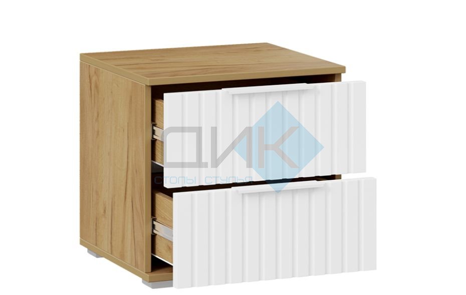 Хилтон тумба прикроватная  (дуб крафт золотой/белый матовый)