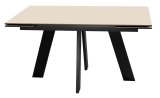 Стол DikLine SKM140 Керамика Krater Perla (бежевый матовый)/подстолье черное/опоры черные