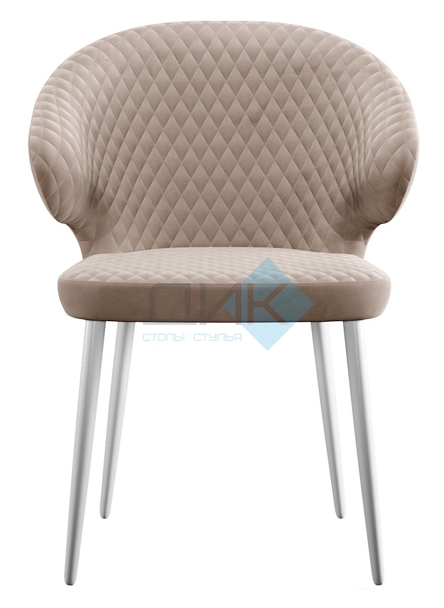 Стул DikLine 355 B03 BEIGE, ножки белые