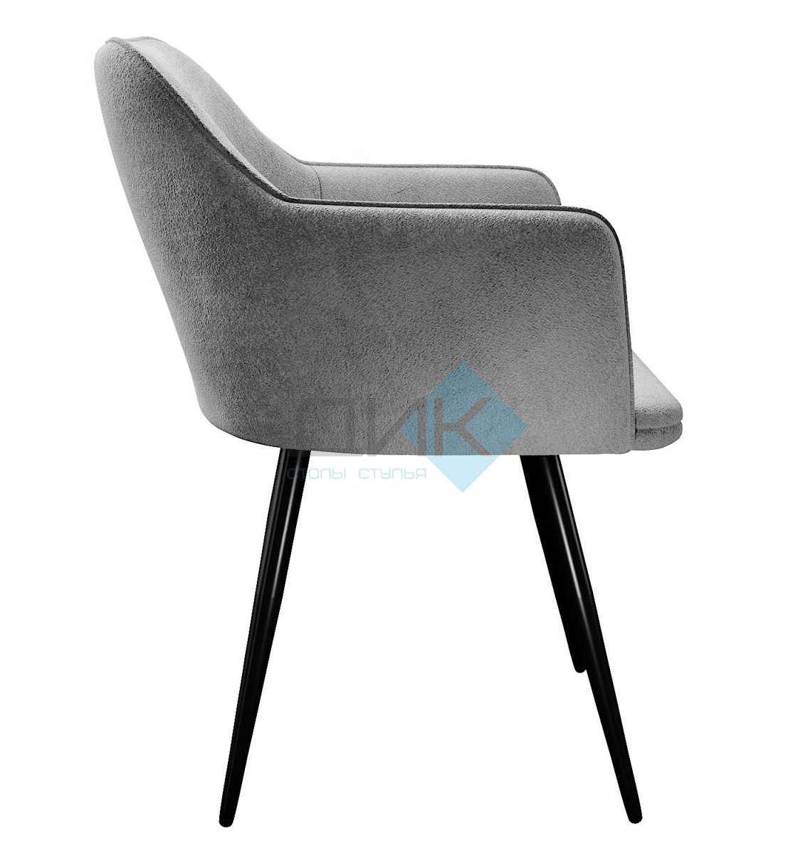 Стул DikLine 277 поворотный TW09 светло-серый, ножки черные
