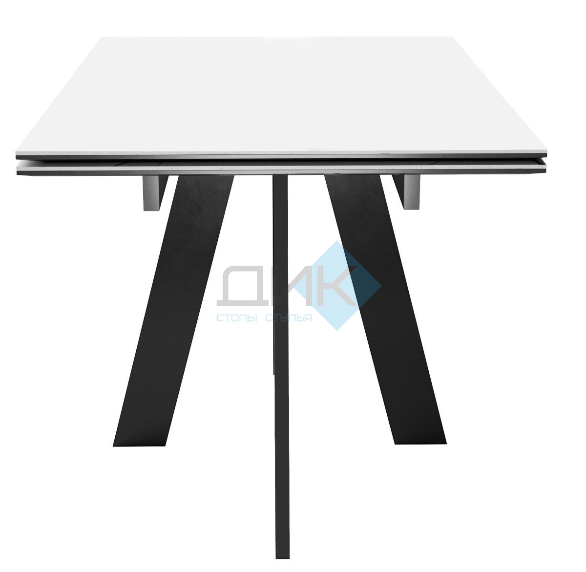 Стол DikLine SKM120 Керамика Mono white (белый матовый)/подстолье черное,