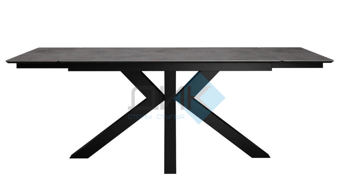 Стол DikLine SFE160 Керамика мрамор Бронза/подстолье черное/опоры черные (2 уп.)