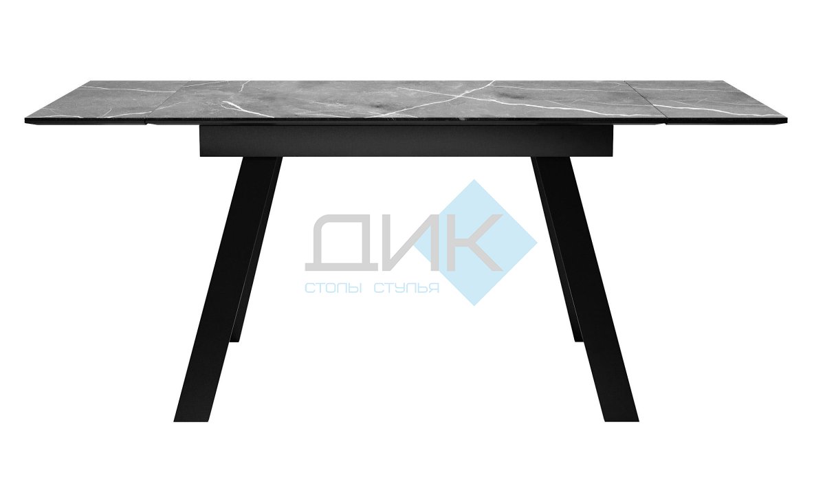 Стол DikLine DKL140 Керамика Серый мрамор/опоры черные (2 уп.)