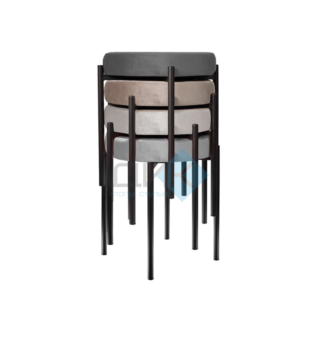 Табурет M DikLine, M02 бежевый, ножки черные