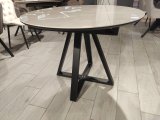 Стол DikLine SKZ100 d1000 Керамика Belgium Grey Polished/опоры черные  Образец в салоне Галеря Ремонта