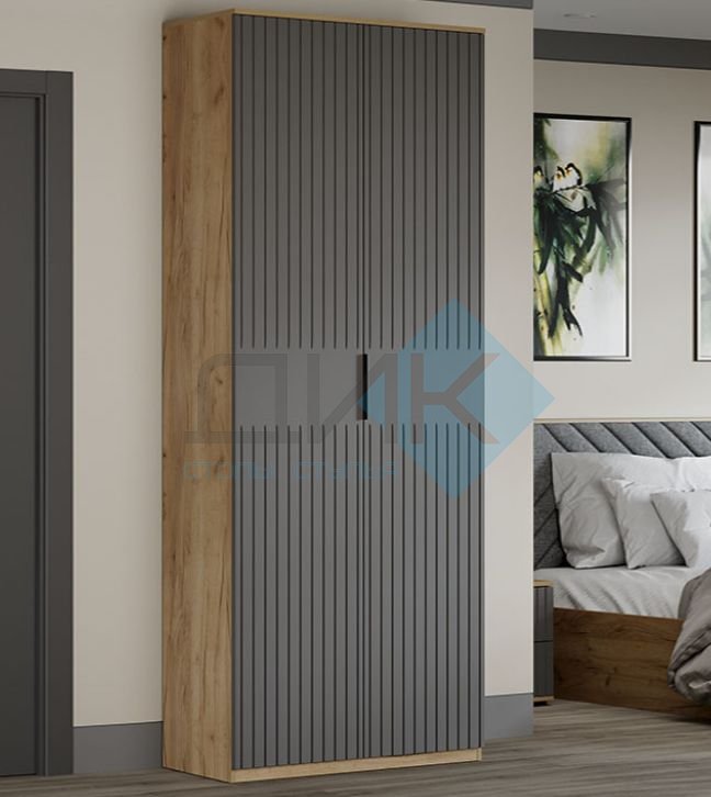 Хилтон Шкаф комбинированный с 2 дверями исп. 2 (Дуб Крафт золотой/графит матовый)