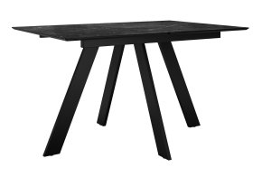 Стол DikLine DKD120, керамика 120(160)х80, мрамор черный матовый, опоры черные (2 уп.)