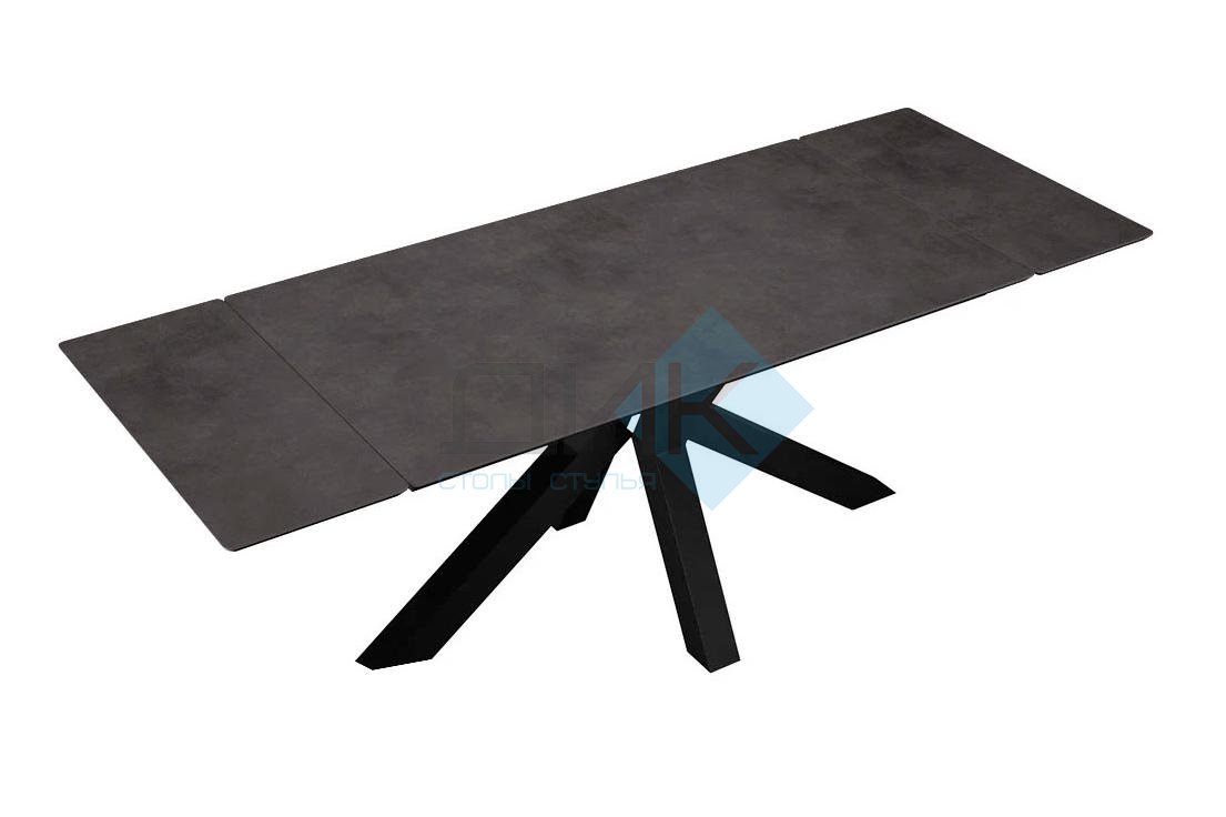 Стол DikLine SFE160 Керамика мрамор Бронза/подстолье черное/опоры черные (2 уп.)