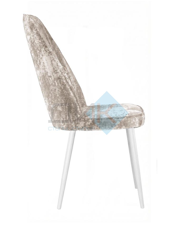 Стул DikLine 327 поворотный M02 бежевый, ножки белые