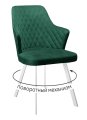 Стул DikLine 245 поворотный, К13 изумруд, ножки белые
