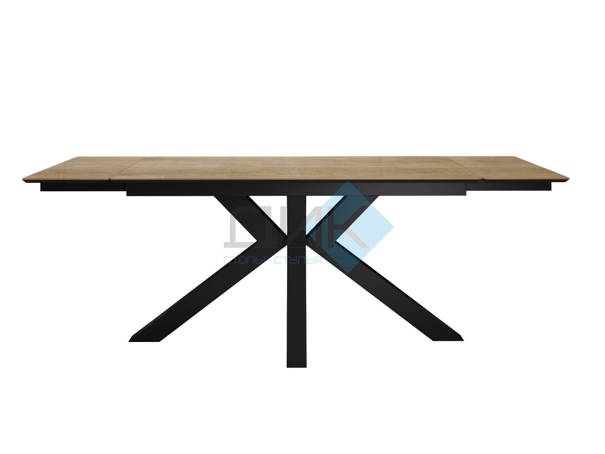 Стол DikLine SFE140 Керамика древесная OAKWOOD HONEY/подстолье черное/опоры черные (2 уп.)