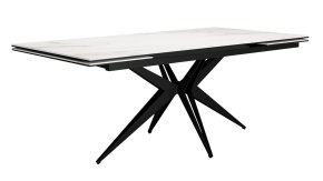 Стол DikLine KW160 керамика белый мрамор С41 матовая/опоры черные (2 уп.)