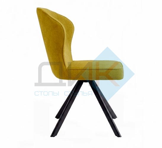 Стул DikLine 238 поворотный BL08 горчица, ножки черные