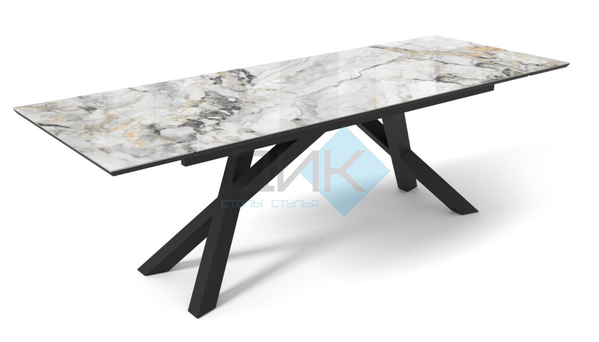 Стол DikLine SKD160 Керамика FNZW 162806176 ARCTIK OCEAN/подстолье черное/опоры черные (2 уп.),