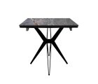 Стол DikLine DKS140 керамика Nebula Gold (мрамор глянец серый), подстолье черное, опоры черные (2уп.)