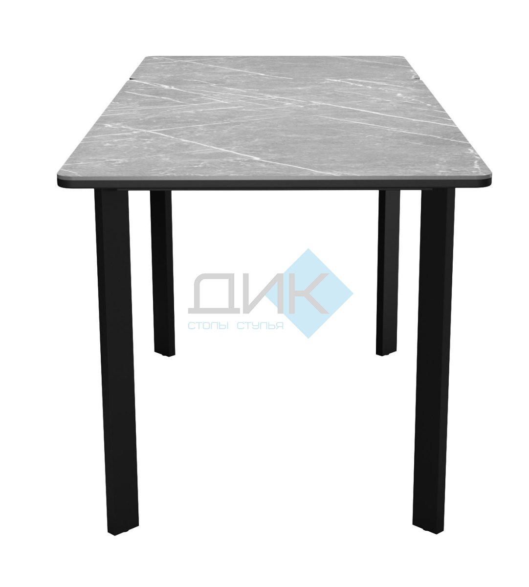 Стол DikLine LK110 Керамика Серый мрамор/подстолье черное/опоры черные