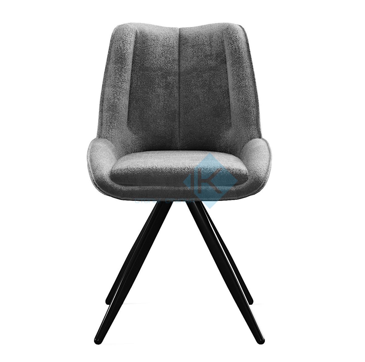 Стул DikLine 504 поворотный BL13 серый, ножки черные