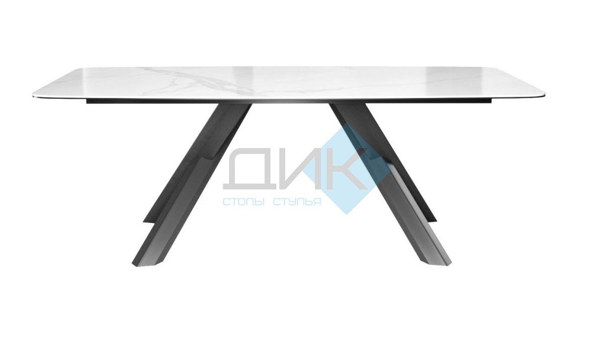 Стол DikLine KS220 керамика Cloud (белый глянец C11 )/опоры черные