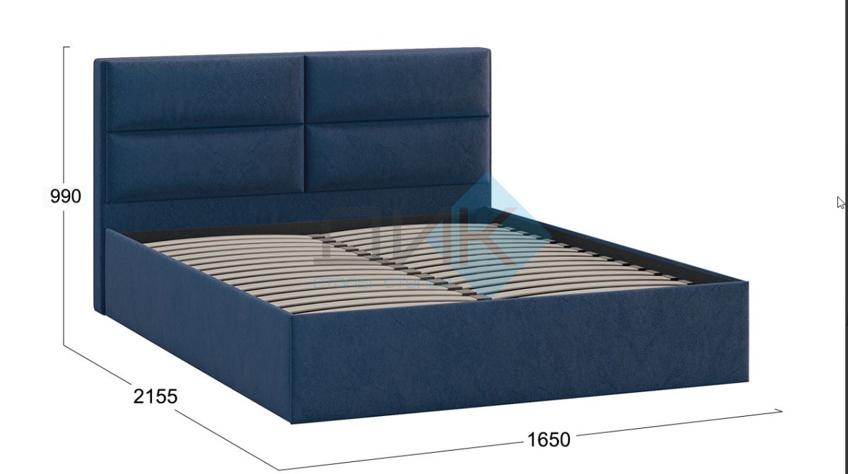 Глосс Кровать  без ПМ велюр Wellmart blue