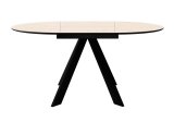Стол DikLine SKC100 d1000 Керамика Krater Perla (бежевый матовый)/подстолье черное/опоры черные