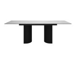 Стол DikLine EKD160, Керамика Белый глянец (К8/2), опоры черные (2 уп.)