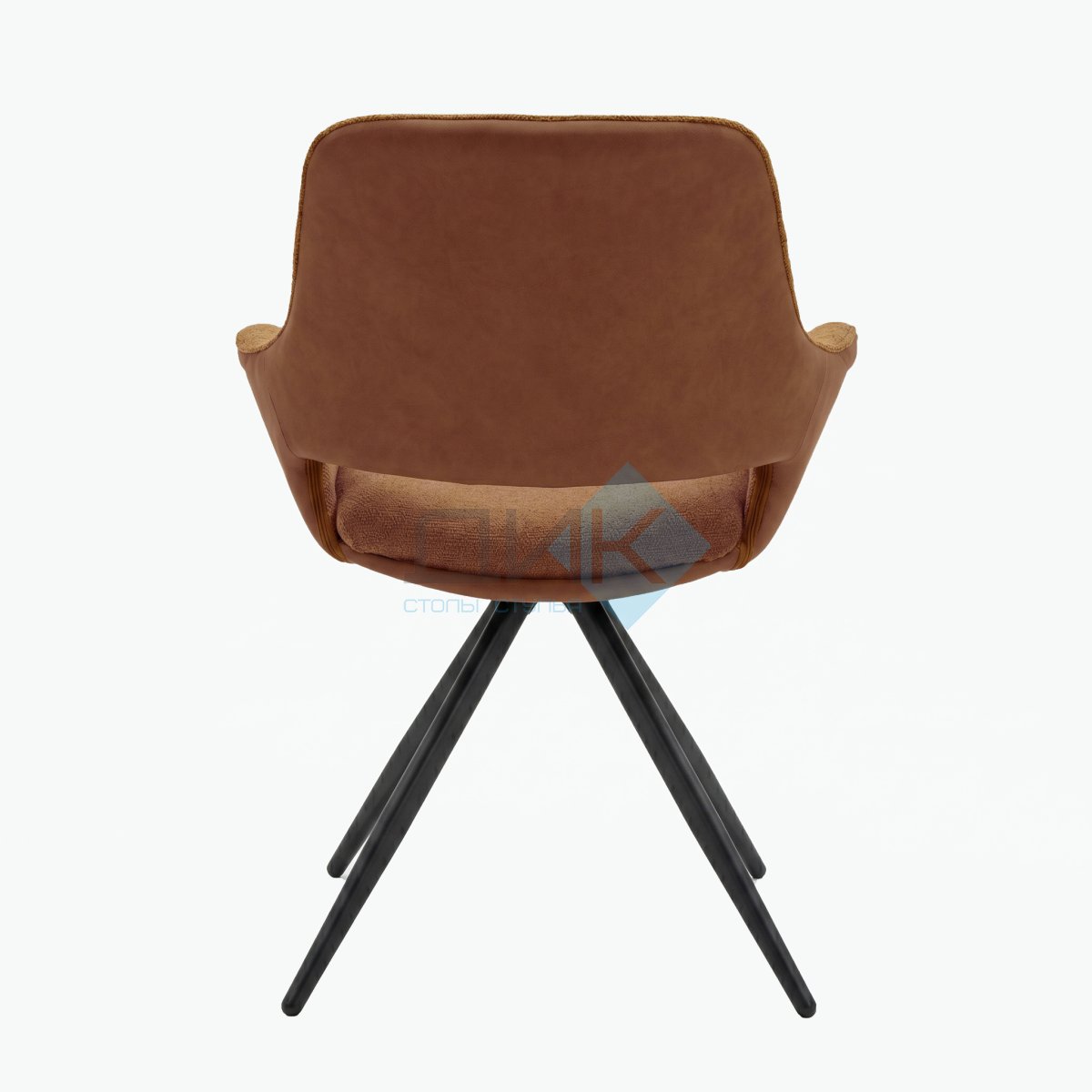 Стул DikLine 506 поворотный, BL07/кожзам BUFF10 терракотовый, ножки черные