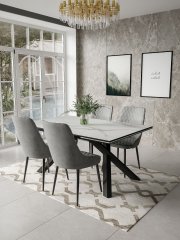 Обеденная зона : Стол Dikline KX160  со стульями DikLine 305 (4 шт.)