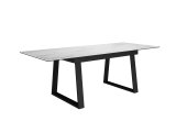 Стол DikLine DKZ160 Керамика Tianshan White (белый полуглянец)/подстолье черное/опоры черные (2 уп.)