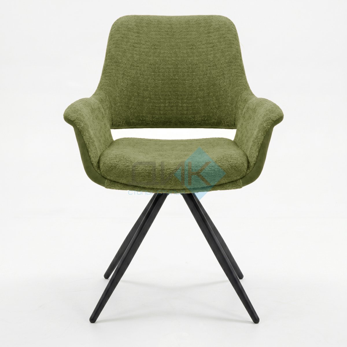 Стул DikLine 506 поворотный, BL09/кожзам BUFF13 светло-зеленый, ножки черные