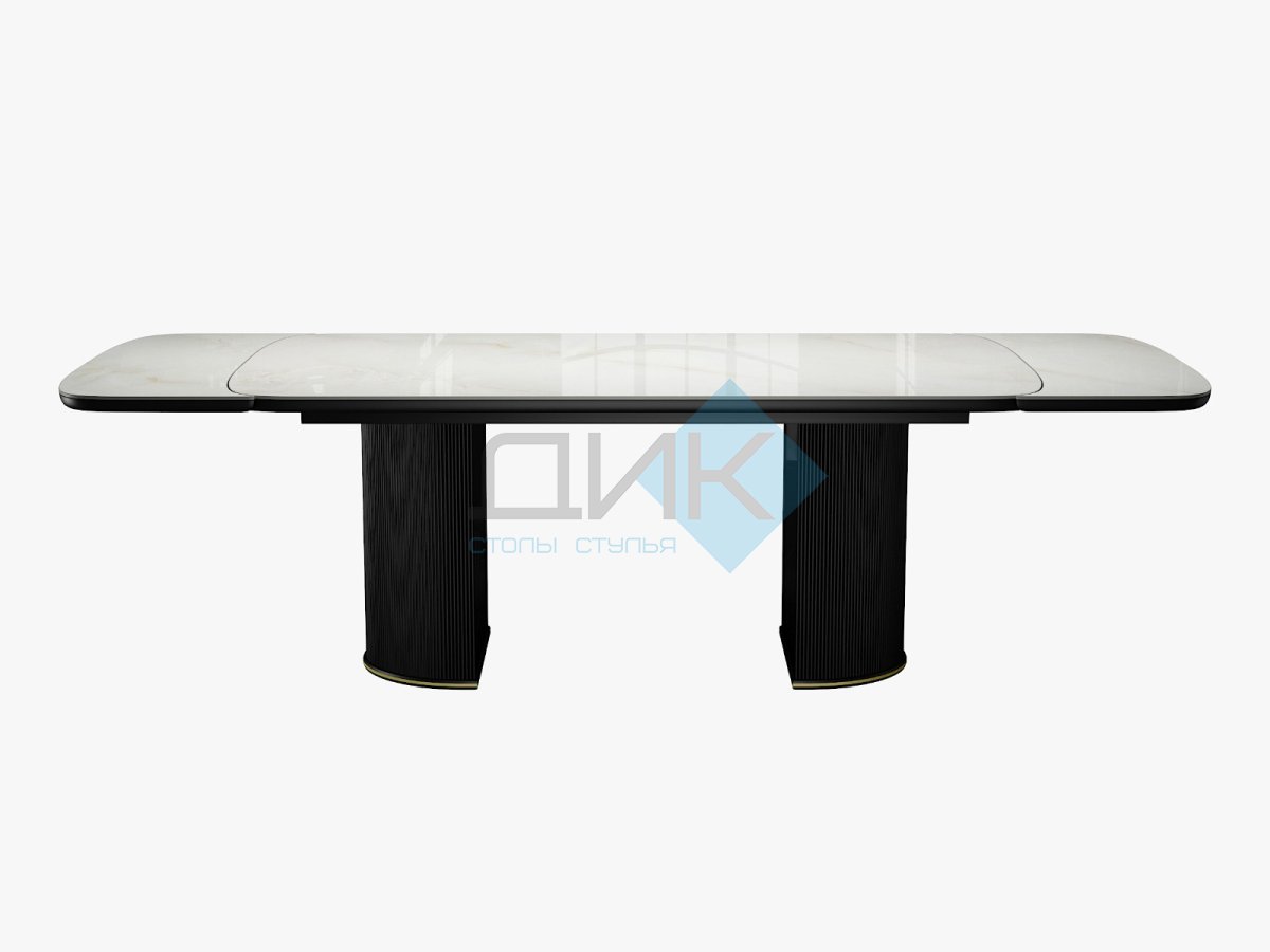Стол DikLine EKP205 керамика К20 глянец, опоры МДФ черные/золото  (2 уп.)