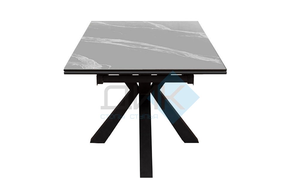 Стол DikLine SFE160 Керамика Серый мрамор/подстолье черное/опоры черные (2 уп.)