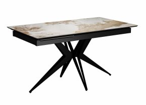 Стол DikLine DKS140 керамика PANDORA глянец, подстолье черное, опоры черные (2уп.)