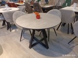 Стол DikLine SKZ100 d1000 Керамика Belgium Grey Polished/опоры черные Образец в салоне ТЦ Кемп