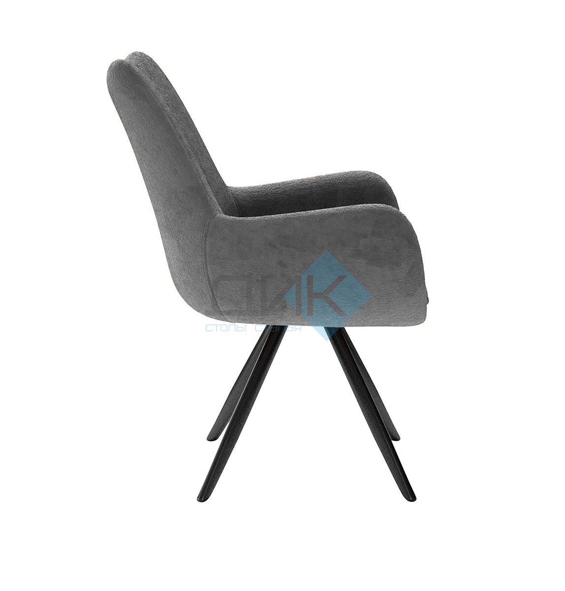 Стул DikLine 351 поворотный BL13 серый, ножки черные