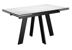 Стол DikLine SKM120 Керамика Белый мрамор/подстолье черное/опоры черные (2 уп.)