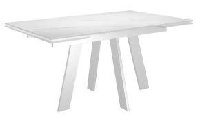 Стол DikLine SKM140 Керамика Белый мрамор/подстолье белое/опоры белые (2 уп.)