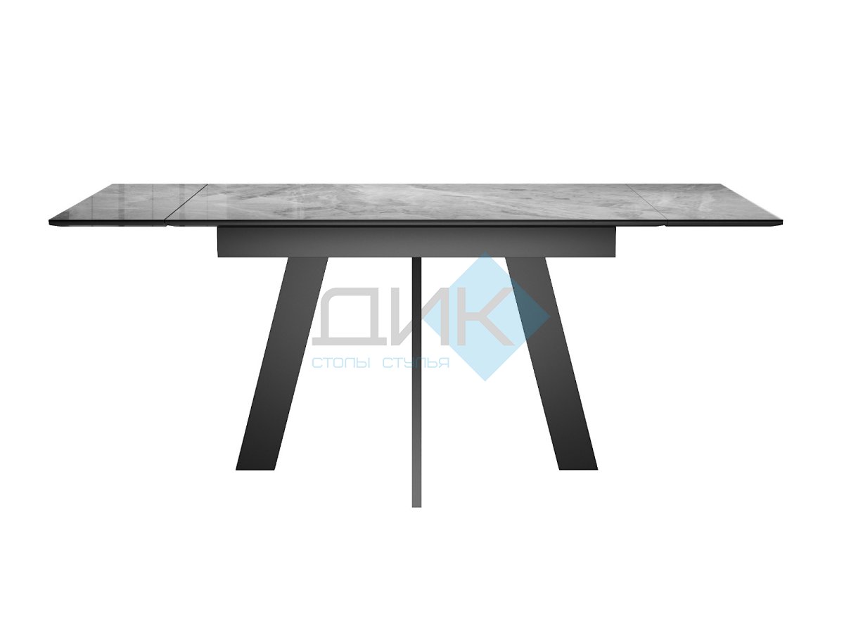 Стол DikLine DKM(SKM)140 Керамика Italian Grey (глянец серый)/подстолье черное